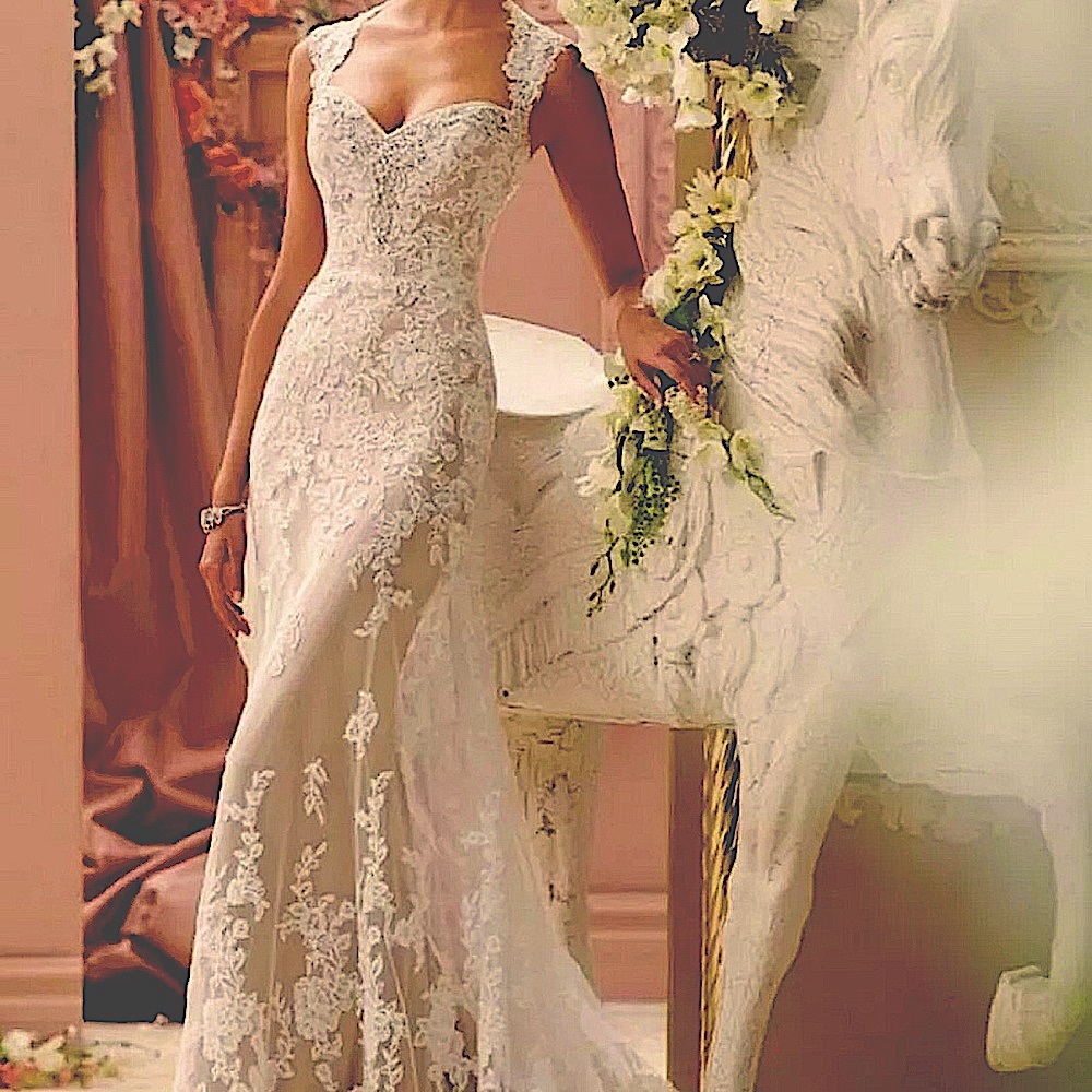 David Tutera wedding gown Ivory lace champagne underlay Cyber Sale Free Shipping